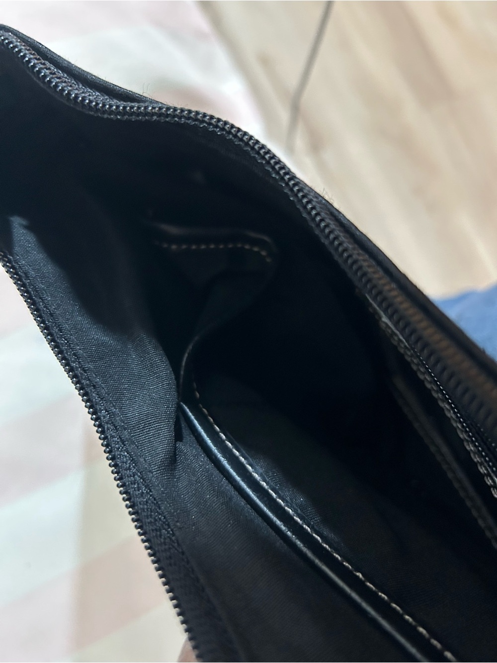 Nine West Black Fabric Shoulder Bag Small Hobo Zip Top Minimalist Y2K Style - Picture 11 of 12